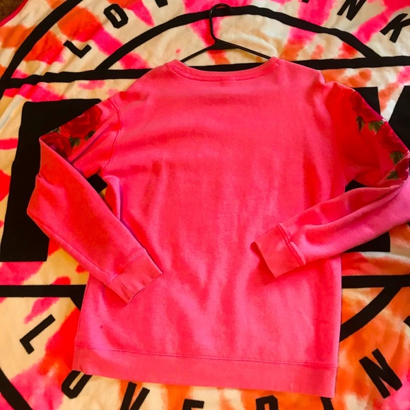Vs pink bling rose sweatshirt - Picture 3 of 4